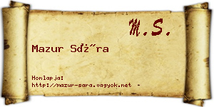 Mazur Sára névjegykártya