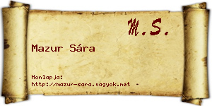 Mazur Sára névjegykártya