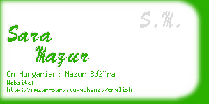 sara mazur business card